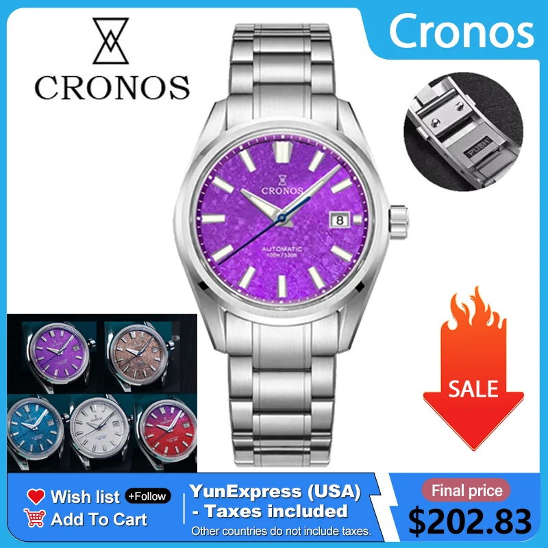 

Мужские часы Cronos 36 мм, автоматические, механизм Miyota 9015 (аналог PT5000), белый циферблат с узором под березу, сапфировое стекло, водонепроницаемость 10 АТМ, L6049M