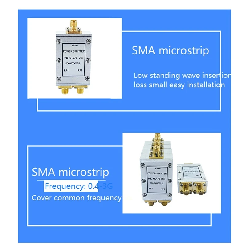 Imagem -04 - Sma Microstrip Power Splitter um Ponto Dois Divisor de Energia rf Divisor de Energia rf Combinador Wifi 10w 05 Ghz6ghz pc