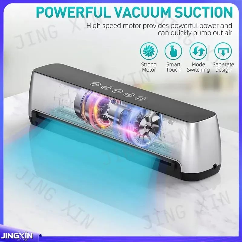 Custom for Household Plastic Automatic Vacuum Food Sealer Machine Electric Low Noise 1.1-2.0L Capacity with Free Bags Kitchen