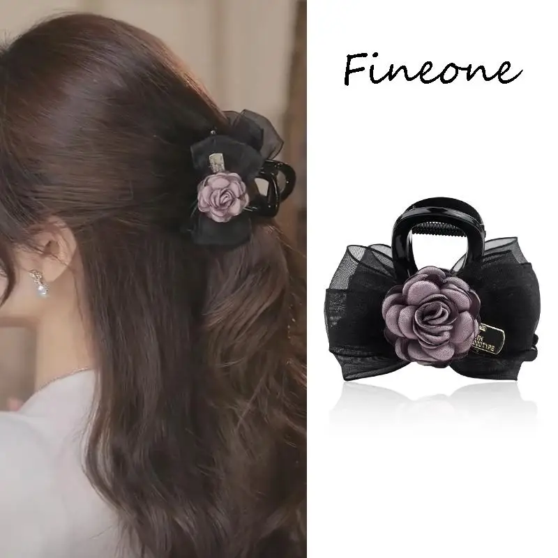 

Fashion Rose Hairpin Bow Hair Clip Ponytail Women Hair Accessories for Women Girls