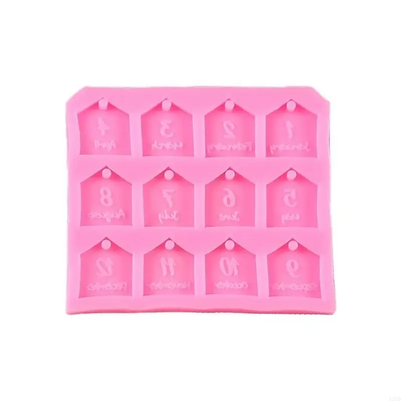 3D Month Label Silicone Flexible Mould Clay Resin Ceramics Candy Fondant Candy Chocolate Soap Mould N2UD