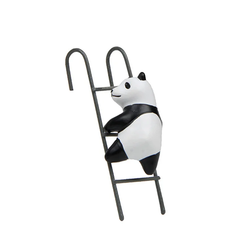 

Climbing Ladder Panda Figurines Miniature Flowerpot Gardening Prop Fairy Garden Collectible Decoration Ornament