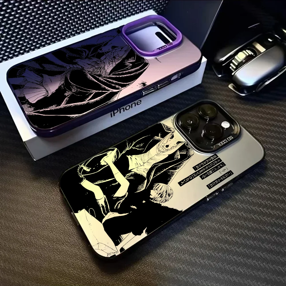 

A-AncientM-Magus Bride Phone Case For IPhone 16 15 14 13 12 11 Pro Max Black Matte Multicolor Laser Metallic Aurora Funda