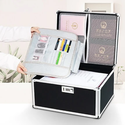 

Home Office Document Data Storage Box Household Passport Registration Marriage Declaration Pack Multi-layer Organizor with Lock