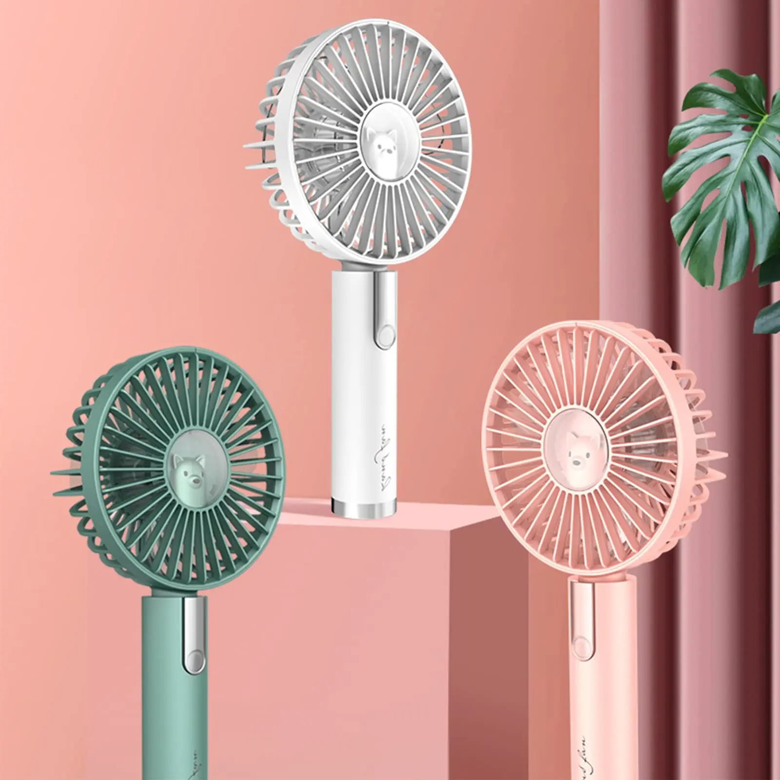 Handheld Fan Rechargeable Mini Portable Fans 3 Speed Mini with Base for Office Home Trip Sports