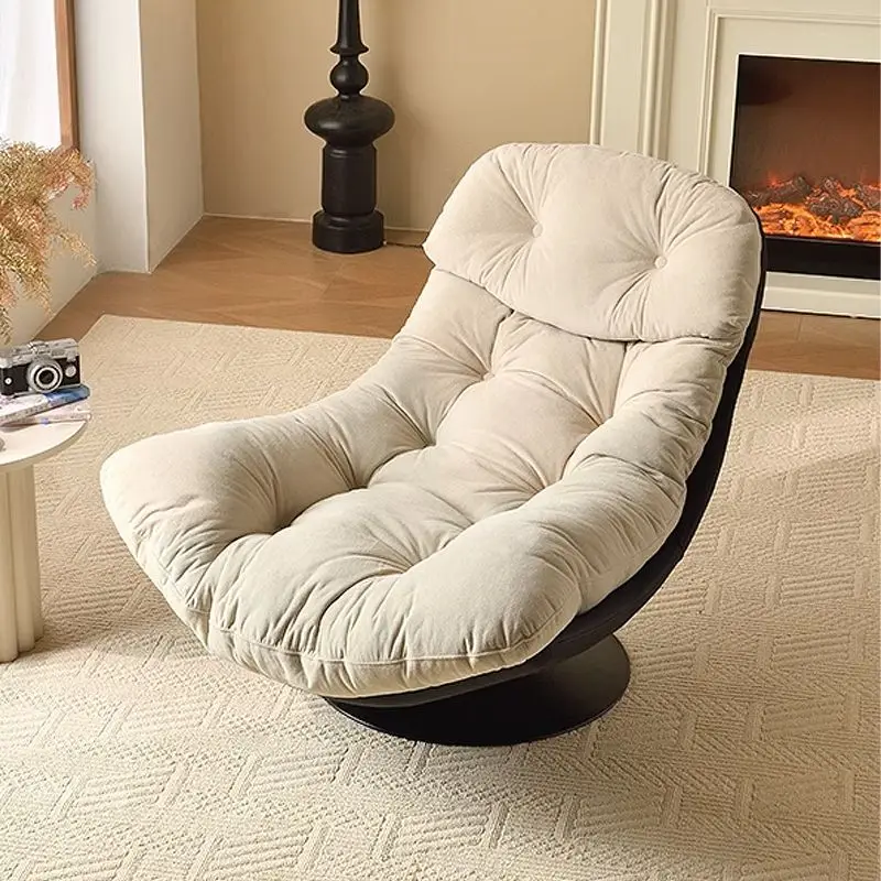 

Single eggshell sofa sofa light luxury rotating rocking chair
