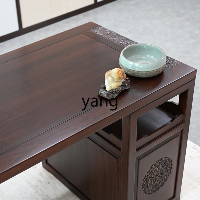 TGF مكتب صيني جميع الخشب الصلب مكتب المنزل العتيقة بسيطة الخط الجدول سجل صورة القضية