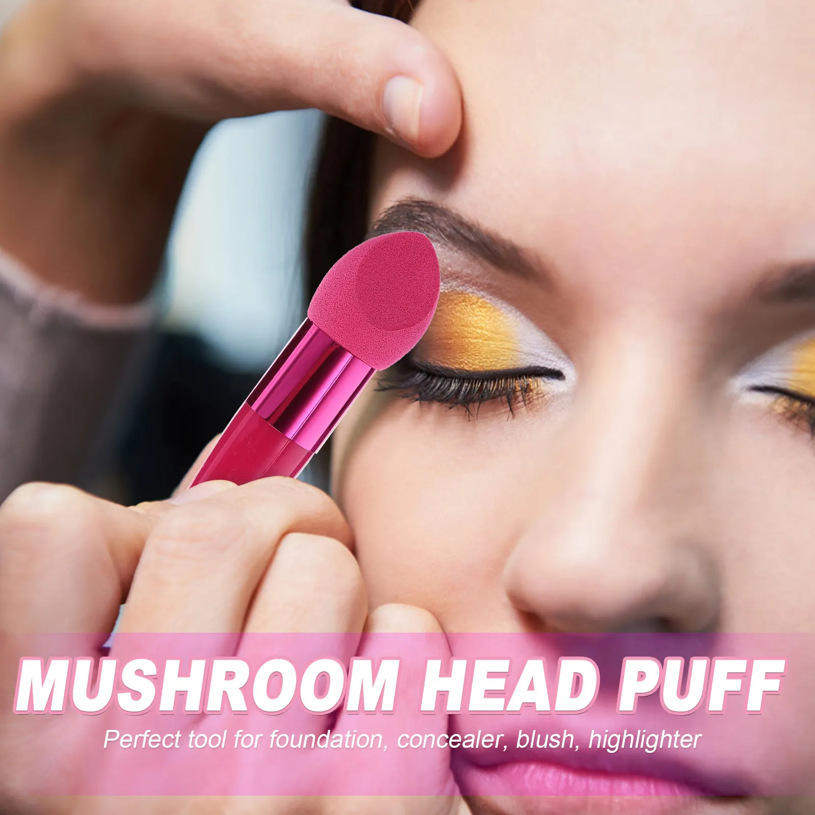 Mushroom Head Makeup Sponge Premium Silicone Easy Clean Foundation Concealer Blush Highlighter Puff for Women Random Color