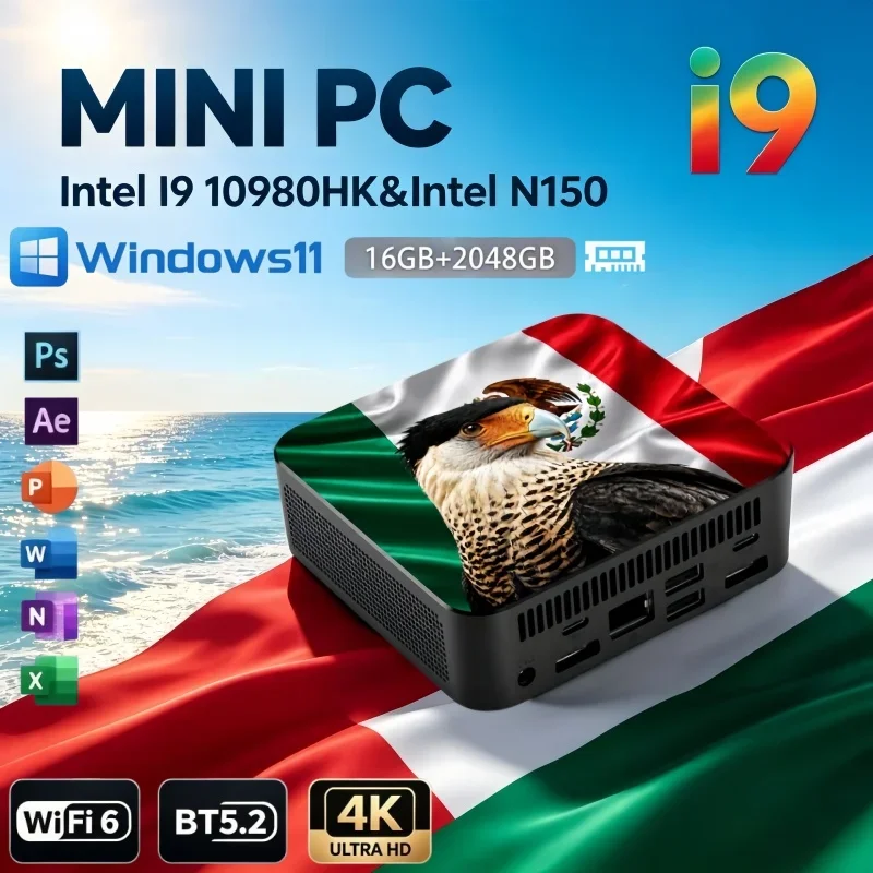 高性能ミニpc-win11-intel-i9‑10980hk-n150-16gb-ram-2tb-ssd-bt52-ポータブルデスクトップゲーマーコンピューター-ストリーミング・オフィス向け