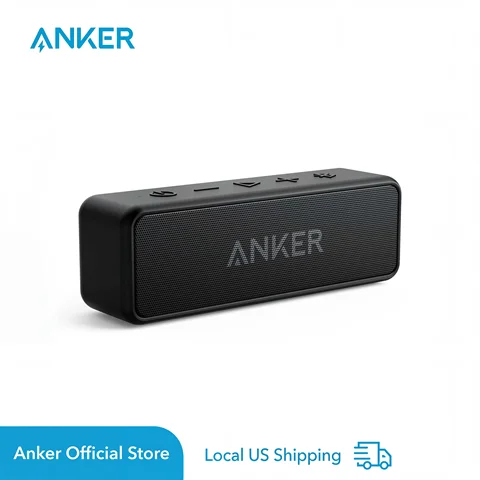 Anker Soundcore 2 Portable Bluetooth Speaker with Stereo Sound, Bluetooth 5, IPX7 Waterproof, 24-Hour Playtime (Refurbished)