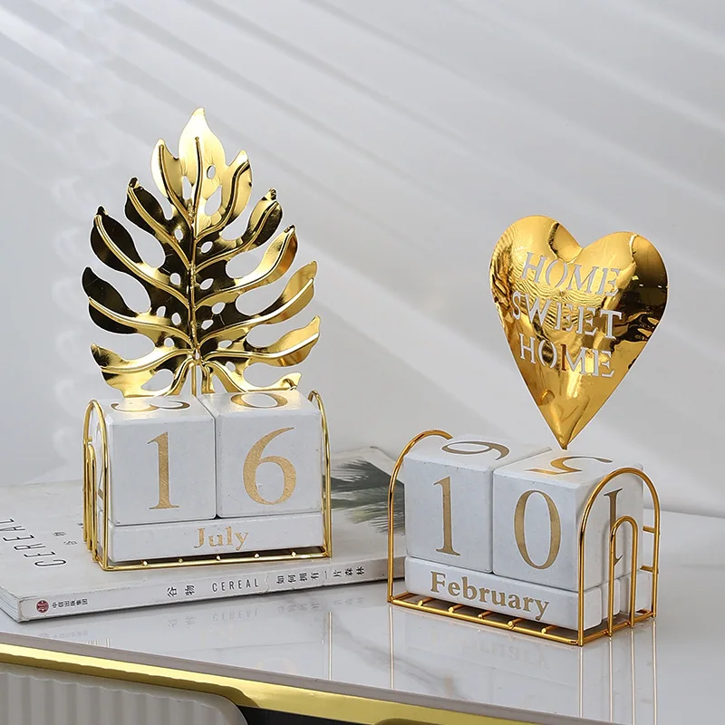 

Creative Desktop Digital Calendar Ornament Home Office Wooden Flip Date Desk Calendar Artistic Perpetual Calendar Decoration