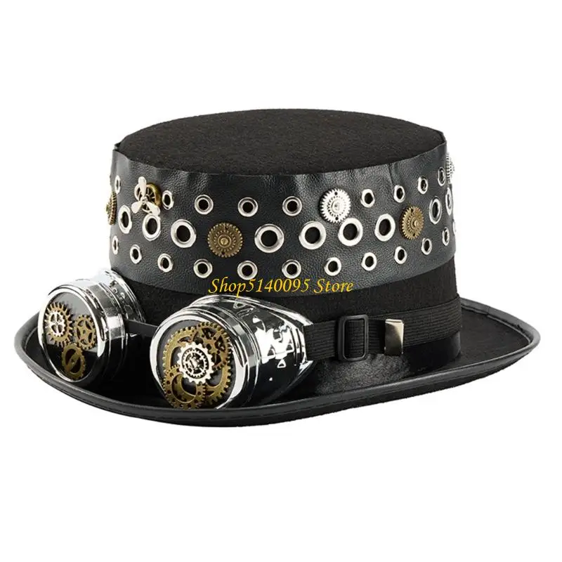 

DXAE Victorian Prom Grommet Gear Gothic Hat Goggles Headpiece Costume Accessory