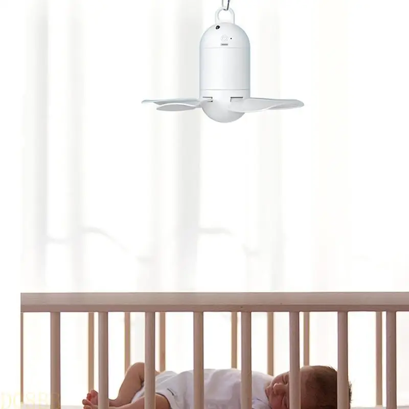 D08B 4000/6000mAh Ceiling Fan with Remote Controller Portable Tent Hooks Hanging Fan