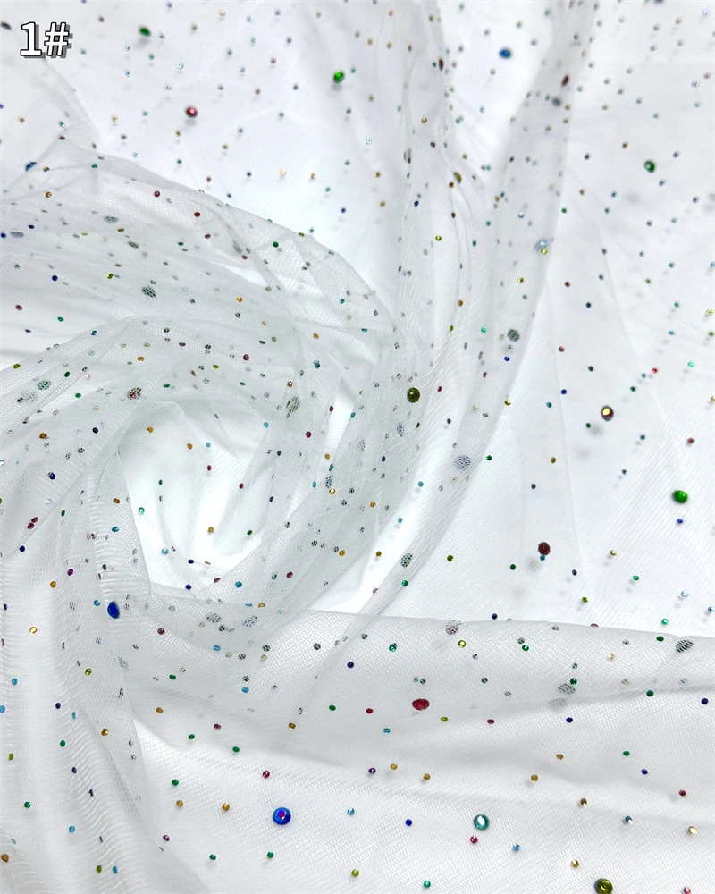 Delicaat Chantilly-kant met pailletten Glanzende meisjesdameskostuum naaikant voor kleding