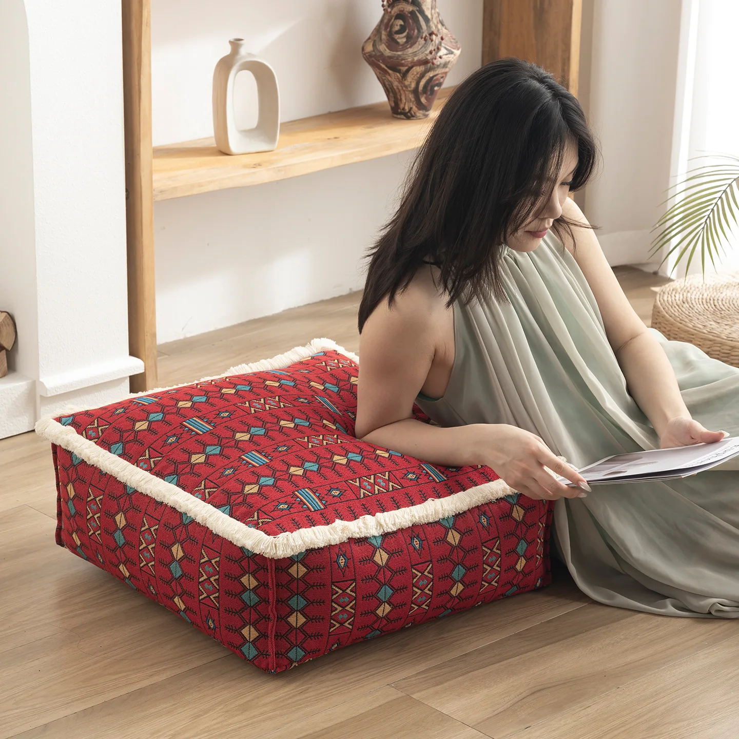

Joylive Floor Living Room Cushions Household Low Stools Shoe-changing Stools Ethnic-style Couches Small Rice Stools