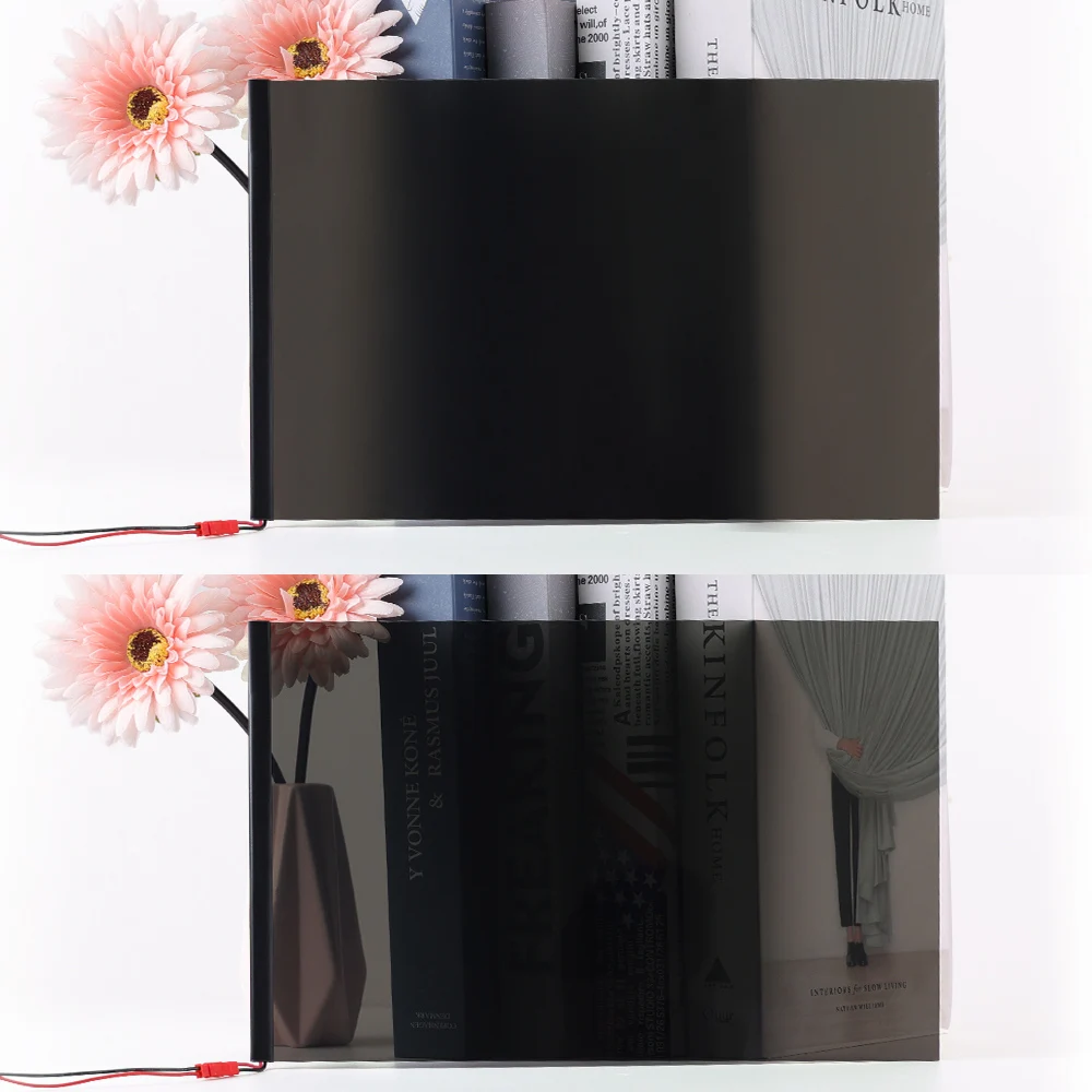 SUNICE Switchable Electric White/Black/ Gray opaque Adhesive PDLC smart Film Window Door Test Samples for rear projection screen