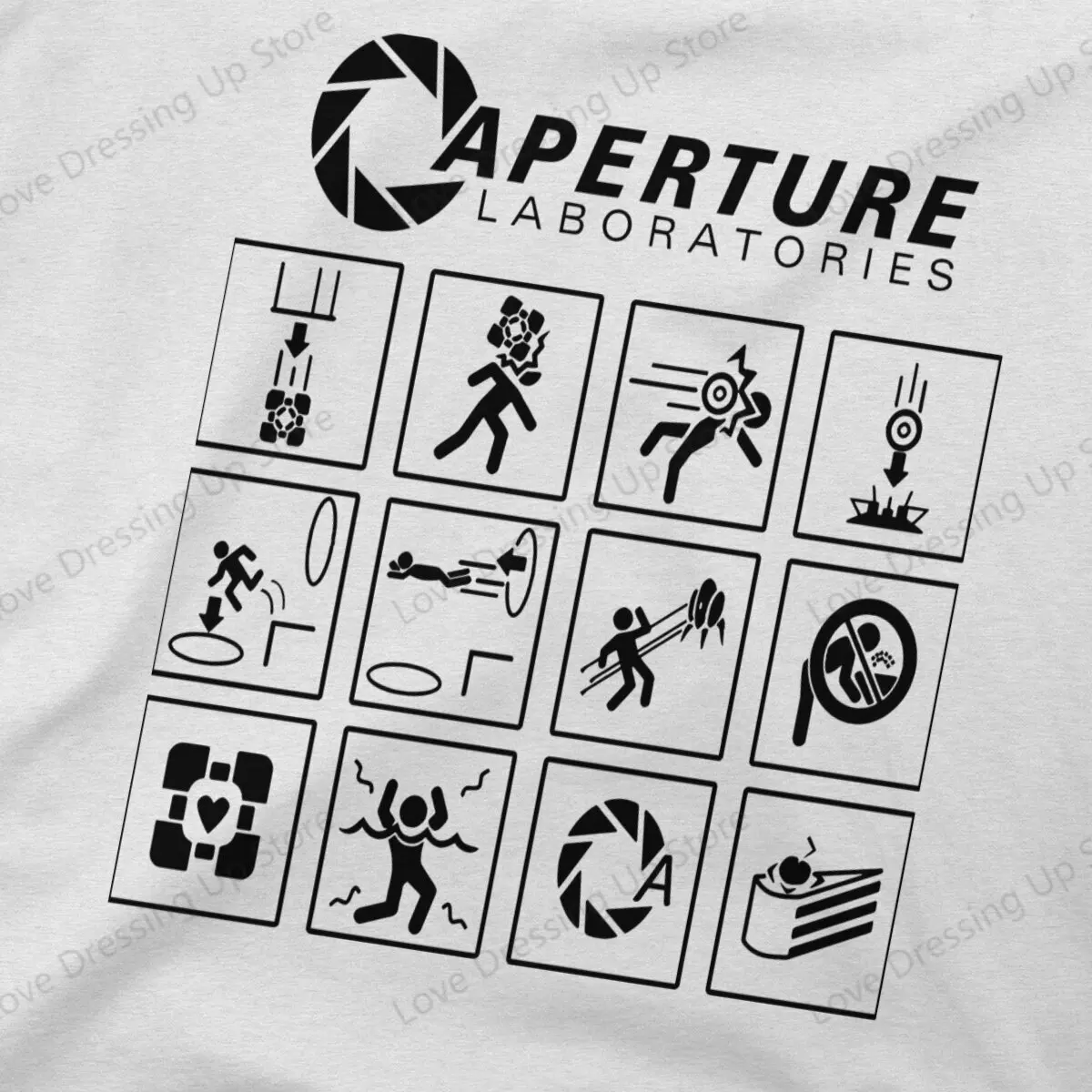 Aperture Science Laboratories Large printed cotton men\'s Tshirt Short Sleeve Tshirts Portal Game Chell Atlas P-Body Sport Tops