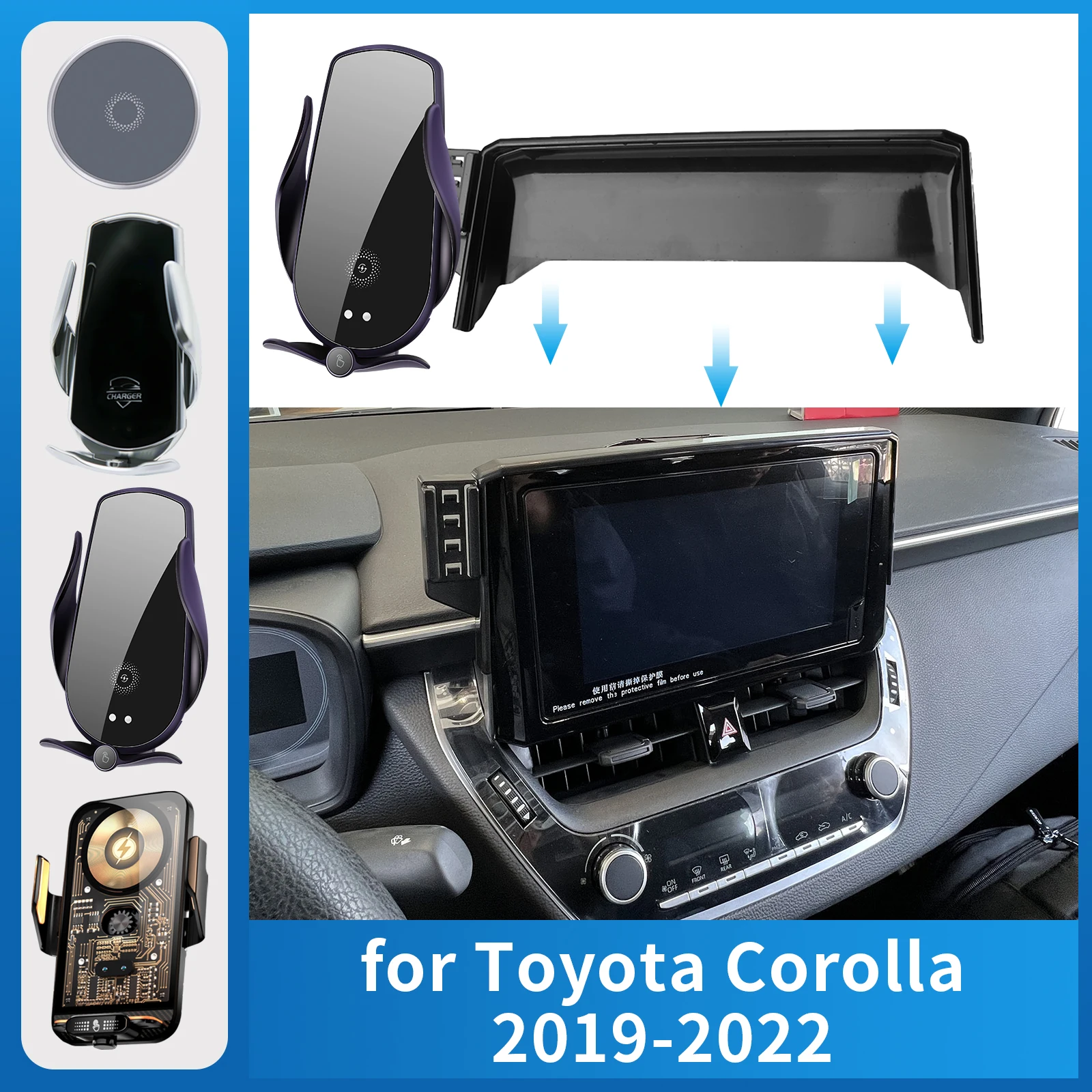 

Car Mobile Phone Holder for Toyota Corolla 2019~2022 E210 8/9in Charging Bracket Navigation Stand Auto Accessories