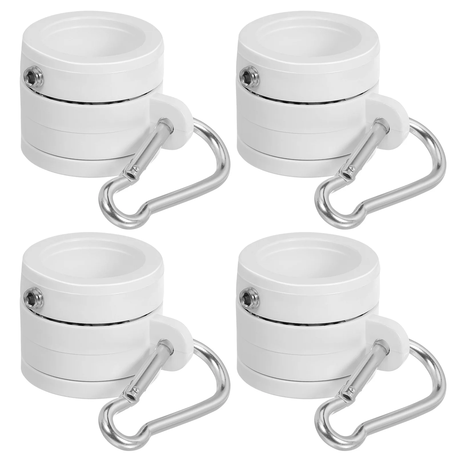 4pcs Pole Rotating Kit Plastic Beaded Chain Design Easy Installation Outdoor Indoor Use Flagpole Rings Flag Holder Flag Mounting