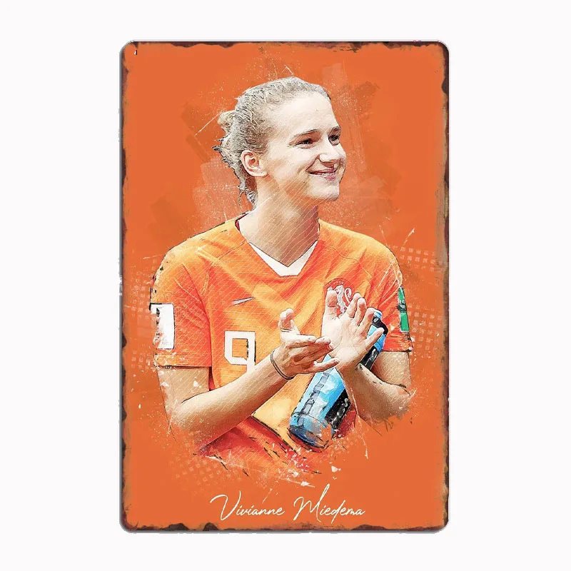 

Fascinating Illustration of Vivianne Miedema Poster Metal Sign Poster Garage Decoration Room Decor Car Club Tin Home Decor