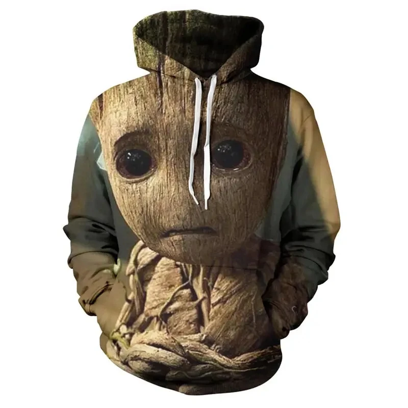 Disney Guardians of The Galaxy Hoodies Cartoon Anime Groot Impressão 3D Homens Mulheres Moda Moletons Oversized Hoodie Crianças