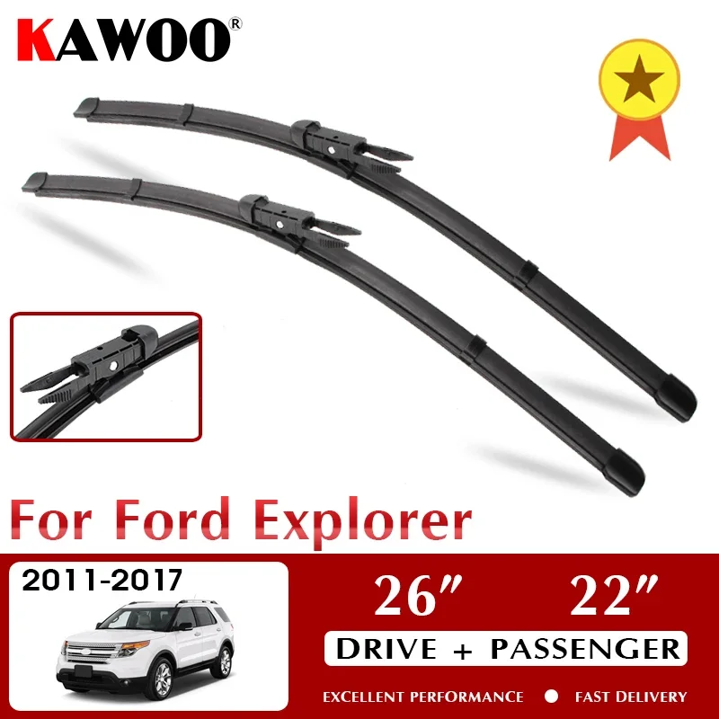 

KAWOO Wiper Car Wiper Blade For Ford Explorer 2011-2017 Windshield Windscreen Front Window Accessories 26"+22" LHD RHD