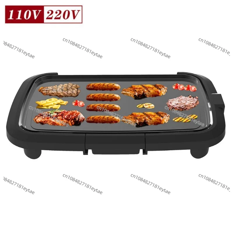 US Standard 110V Electric Barbecue Plate, Household 10-inch Less Smoking BBQ Barbecue Machine