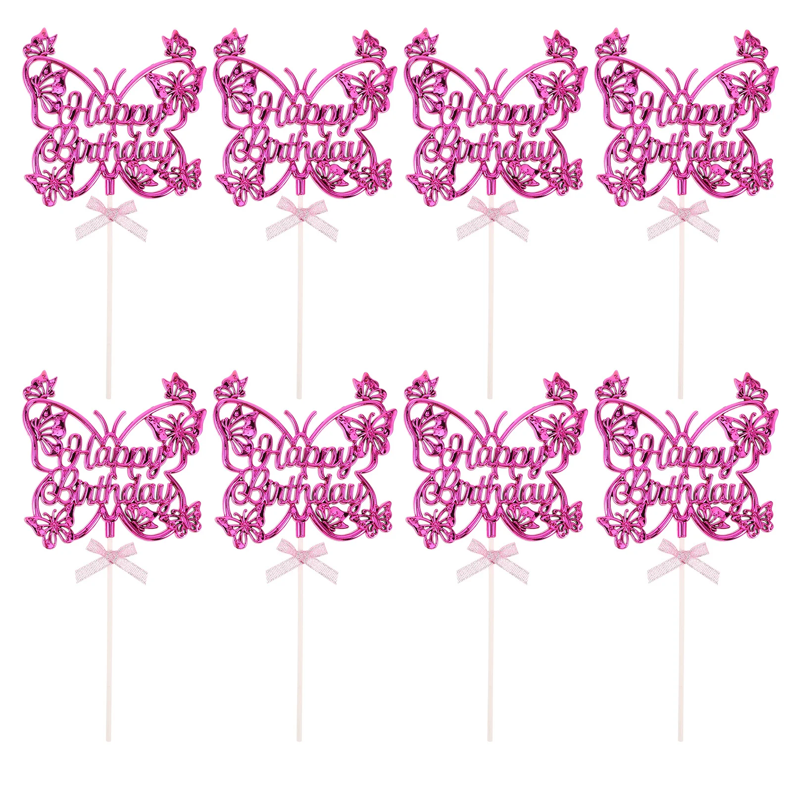 

10Pcs Butterfly Cake Decoration Happy Birthday Party Supplies for Girls Women Wedding Celebration Cake Toppers