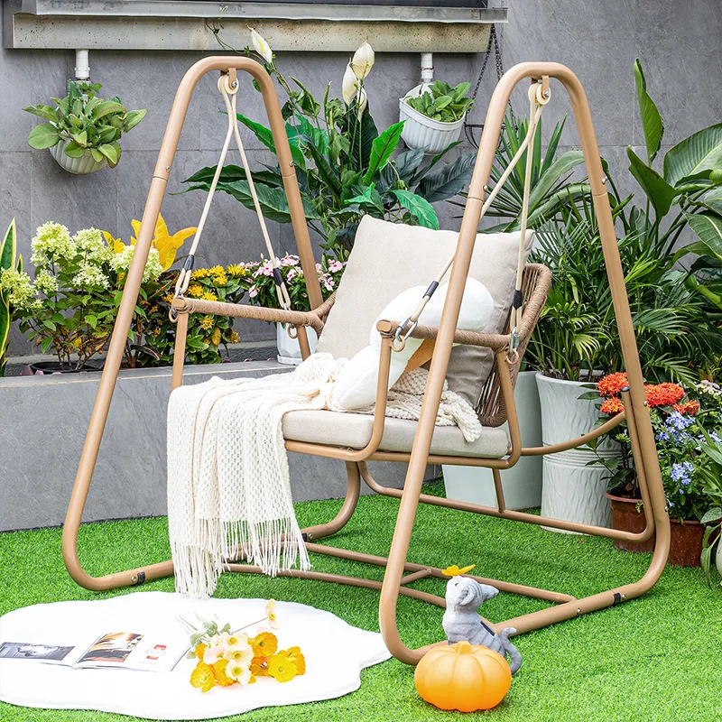 Outdoor courtyard swing rocking chair outdoor small courtyard balcony garden waterproof sun protection double hammock Internet
