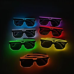 Novelty Glow in the Dark LED Glasses Neon Lights EL Flashing Luminous Wedding Birthday Halloween Decoration Party Supplies
