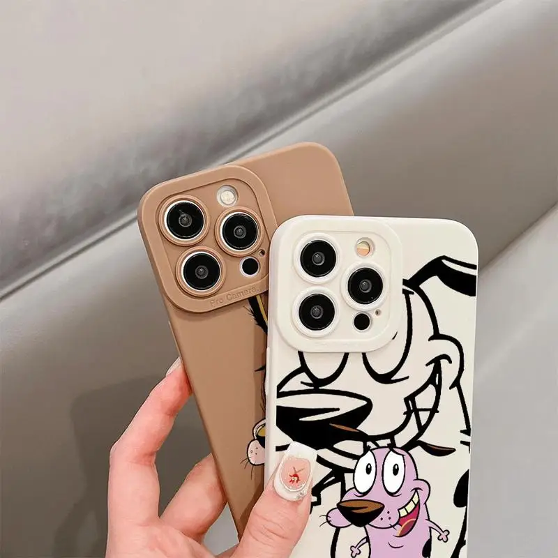 Courage The Cowardly-Dog Icon Phone Case For iPhone 15 14 11 Pro Max 13 12 Mini XR X SE 7 8 6 6S Plus Phone Cover Frame Funda