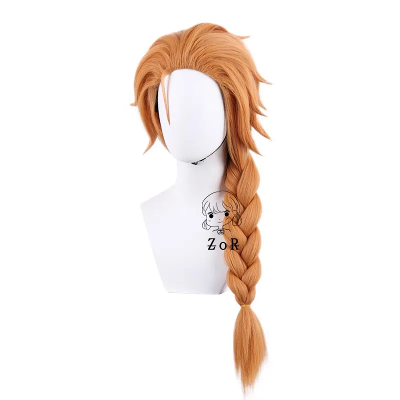 Gra Valorant Skye peruka do cosplay warkocz długie proste włosy syntetyczne męskie peruki na imprezę Halloween
