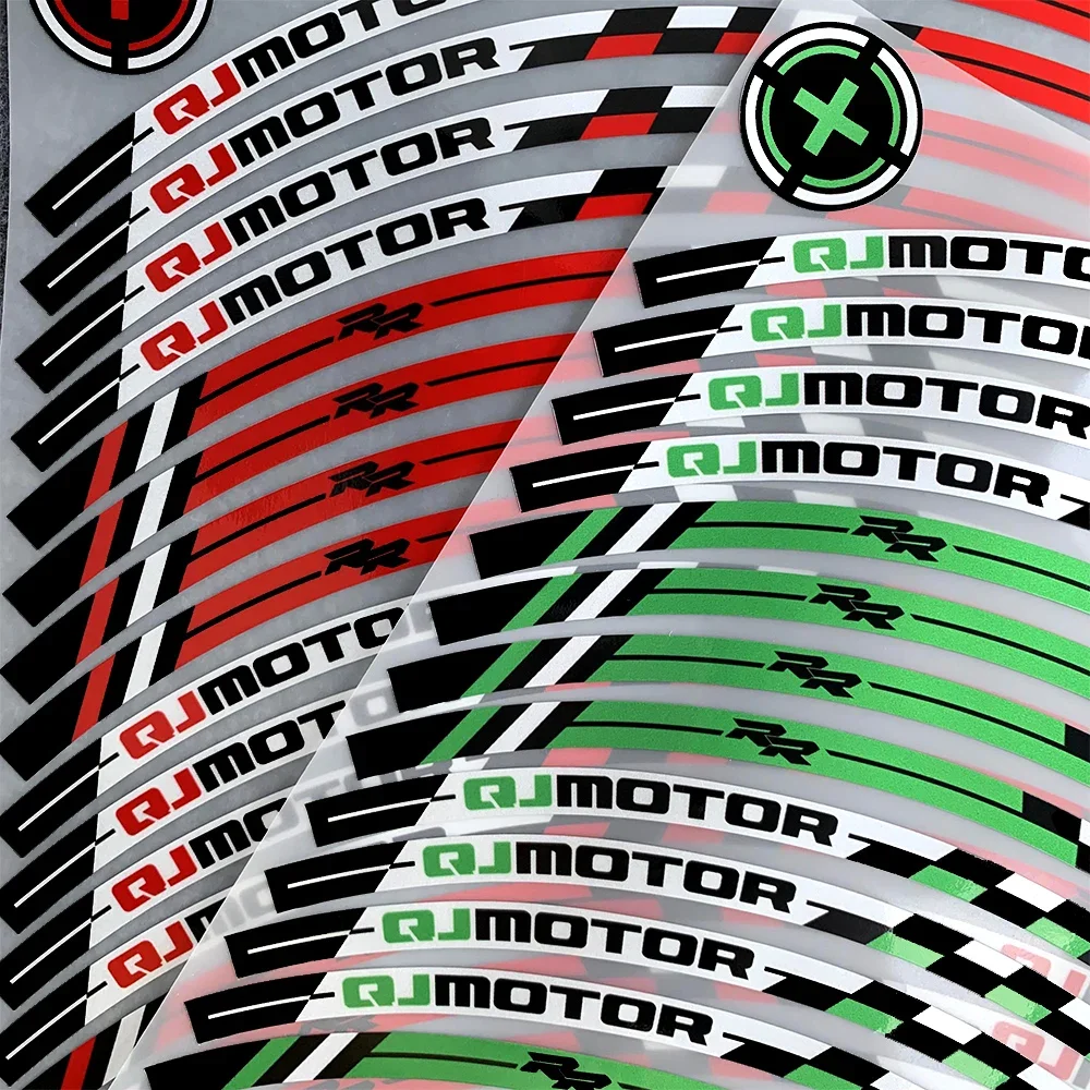 Für QJMOTOR SRT750X 700 SX/X SRK600 RS SRK25R Reflektierende Motorrad Radnabe Aufkleber Moto Felge Aufkleber Zubehör 17'' universal