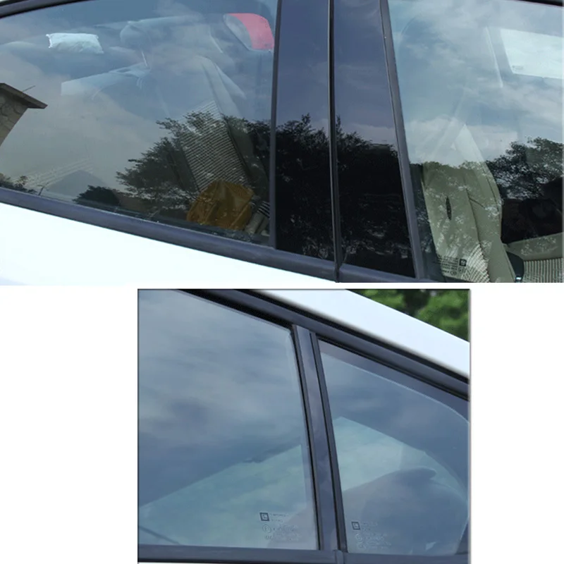 

6/8pcs Car Styling Black Mirror Effect Window Pillar Posts Trim For RAV4 Grill Cover Deorations Stickers