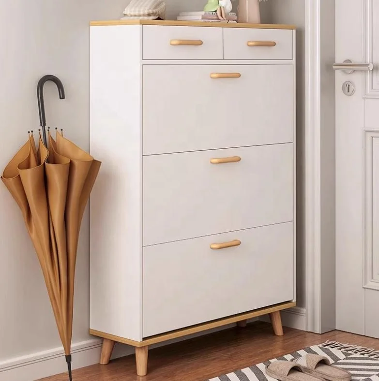 Factory Direct 2026 Scarpiera moderna pieghevole in legno dal design rotante per mobili per la casa con capacità di stoccaggio
