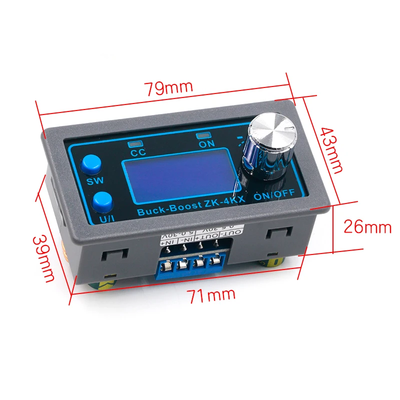 DC-DC Buck Boost Converter CC CV 0.5-30V 4A 5V 6V 12V 24V Power Module Adjustable Regulated laboratory power supply