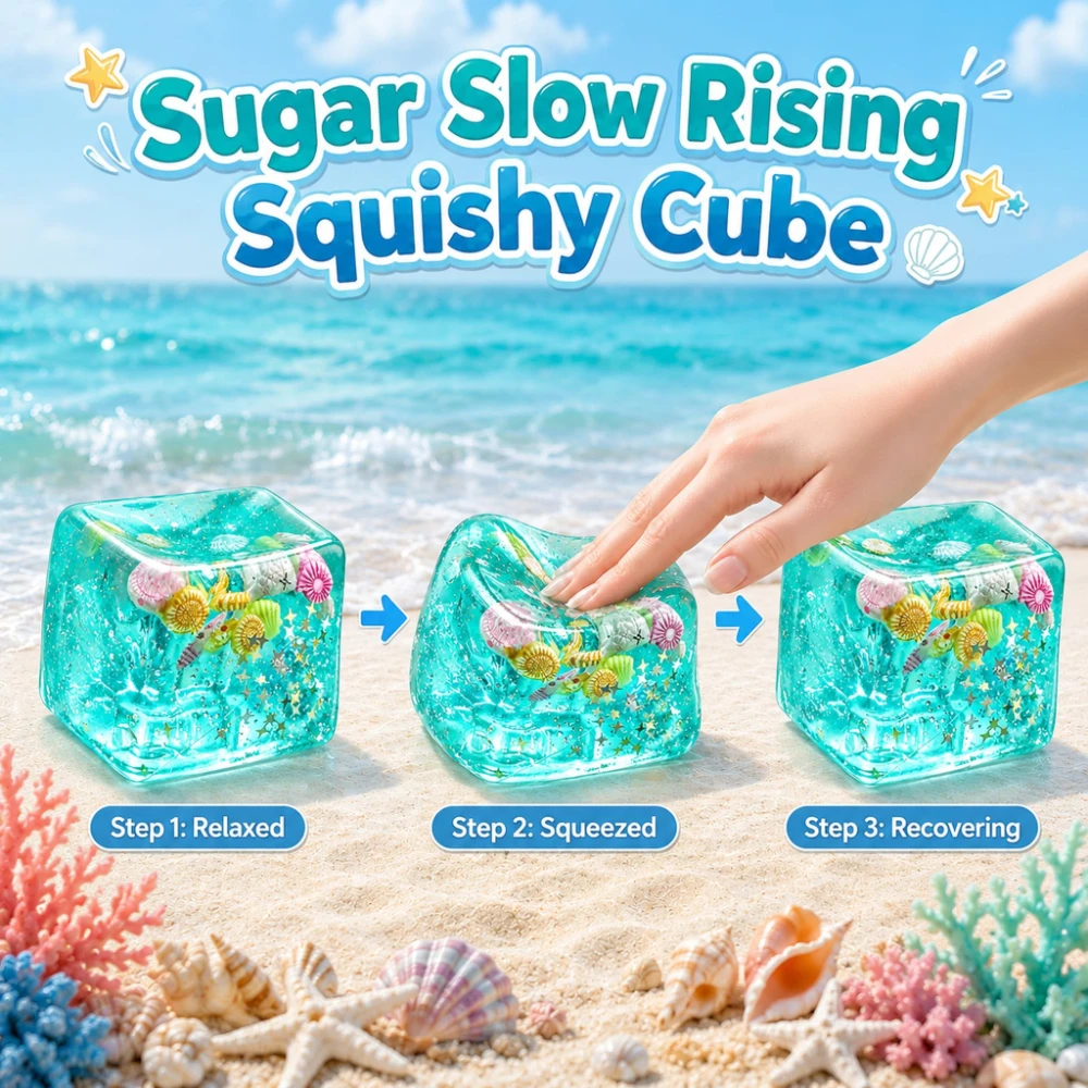 Ocean Shells Squishy Stress Balls Fidget Toy Super Soft & Transparent Kawaii Stress-Relief Toy for Kids & Adults Fidget Toys