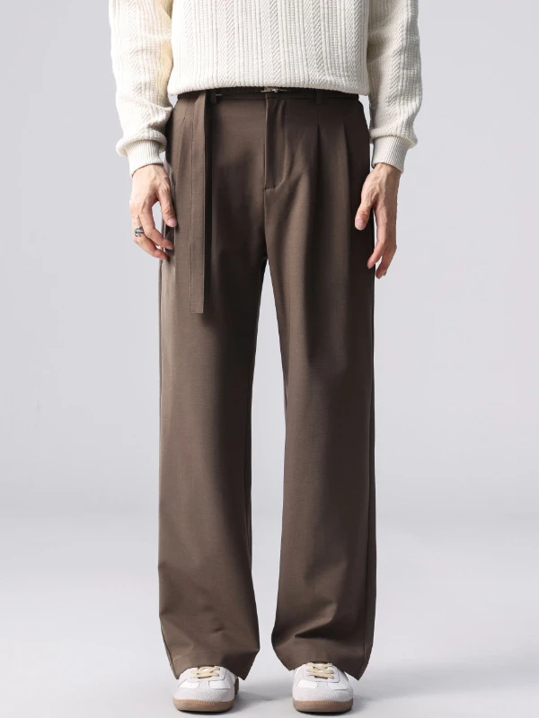 

Kazuki Kuraii Men's Casual Pants Loose Wide Leg Commuter Sle Comfortable Loose Fit Polyester Blend Straight Leg Trousers