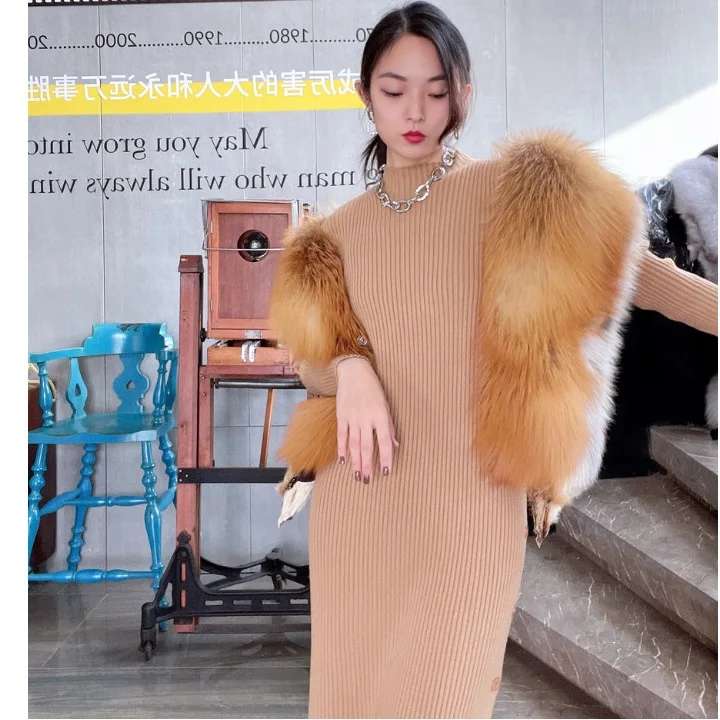 Women Real Whole Fox Fur Scarf Shawl Wraps Winter Warm Cape Coat Bride Wedding Party