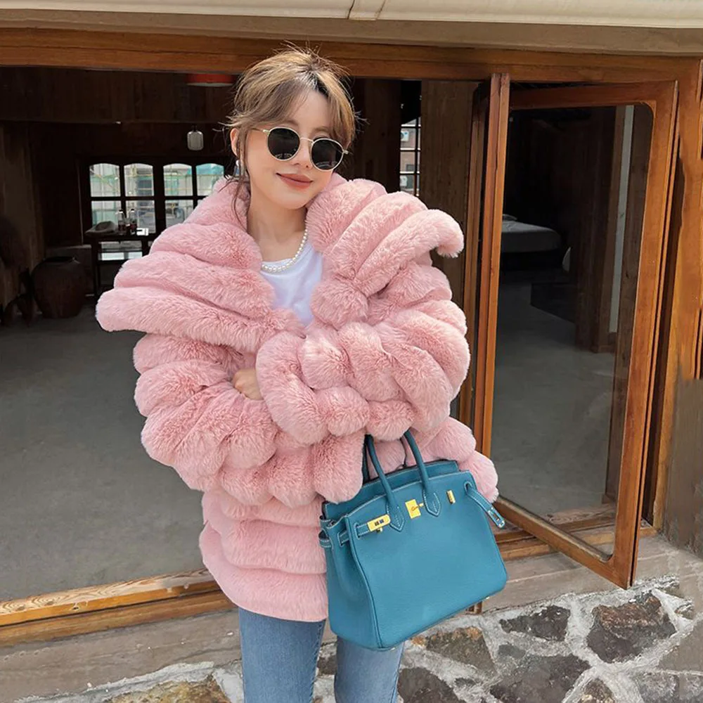 2024 Winter Faux Fur Cotton-padded Jacket New Loose Temperament Comfortable Mao Mao Mink Fashion Warm Casual Coat Female Tide.