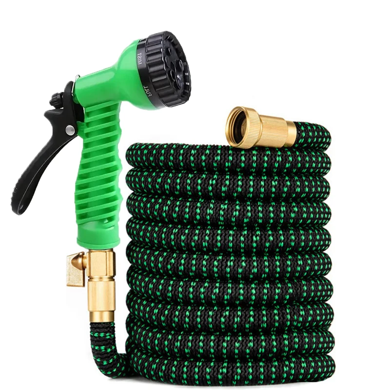 

Расширяемый садовый шланг из резинового материала. Выдвижной, легкий, не затягивающийся, герметичный дизайн. Прочные соединители для двора.