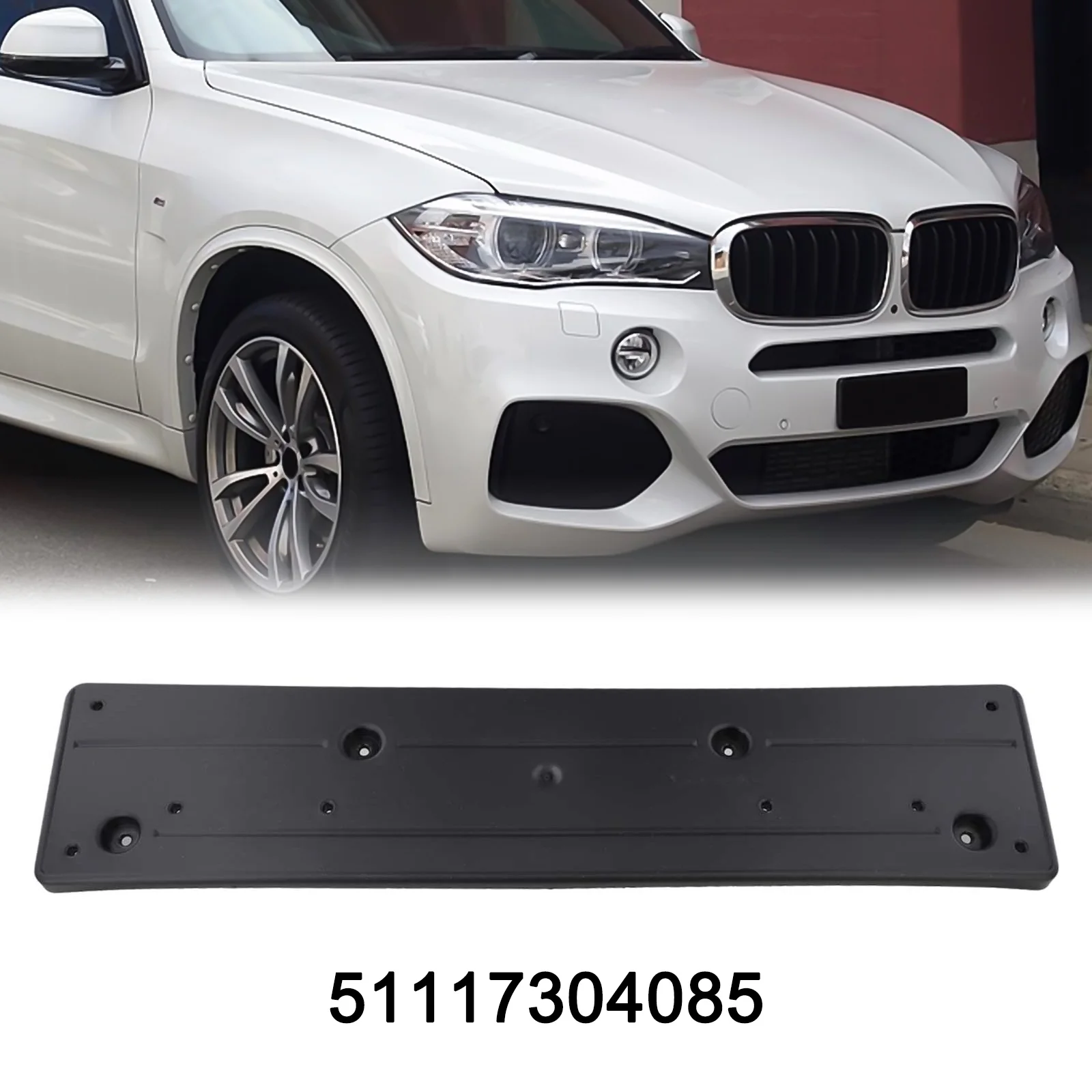 Replacement Bumper For BMW Front Bumper Licence Plate Black Color Finish High Universality Fitment Non-Deformation Structure