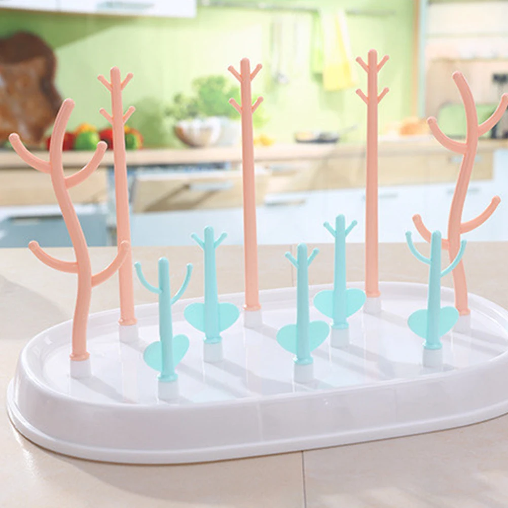 

Multifunction Baby Bottle Drying Rack PP Material Eco-Friendly Adjustable Pegs Dust-Proof Cover Large Transparent Holder