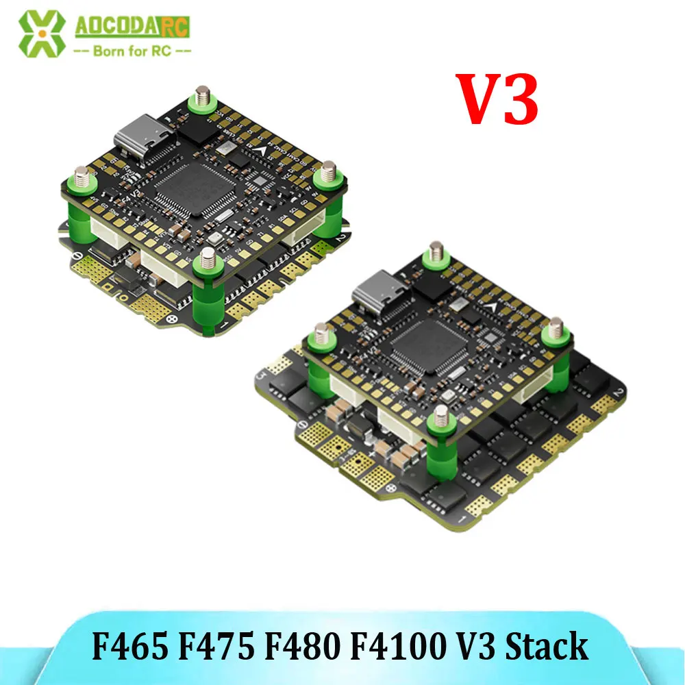 

Aocoda-RC F465 F475 F480 F4100 V3 Stack F405 V3 FC+AM32 65A / 75A / 80A / 100A 4in1 ESC 30x30mm for FPV Freestyle Drone