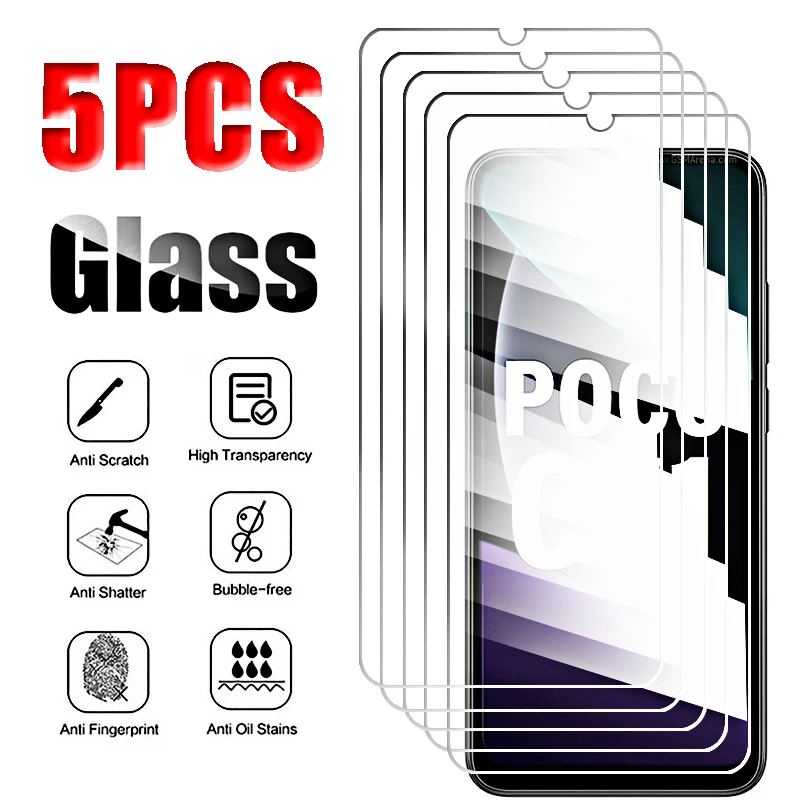 

5 шт. для Xiaomi POCO C51 стекло POCO C55 C40 C50 C51 C3 C40 закаленное стекло прозрачная защита для экрана Poxo C 51 55 50 40 31 3