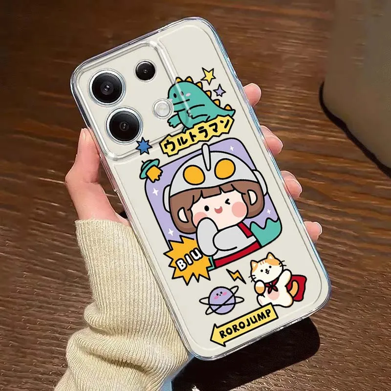 

Cartoon Girl Cute For Xiaomi Redmi 10 11 K30 K40 K50 K60 K70 Pro Prime Plus Ultra Zoom 5G TPU Transparent Phone Case