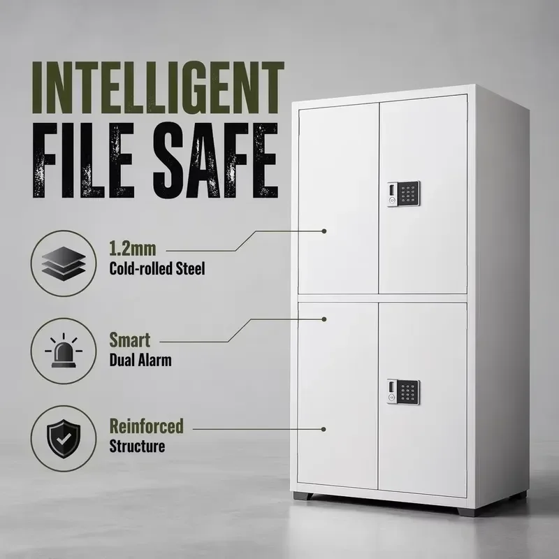 Heavy Duty Steel File Cabinet Smart Lock 2 4 Door Office Storage Secure Document Organizer Metal Filing Cupboard