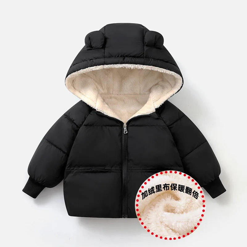

Kids Girls Boys Autumn Winter Jackets Coat New Children Down Padded Baby Jacket Plus Velvet Warm Cotton Jacket Boy Clothes