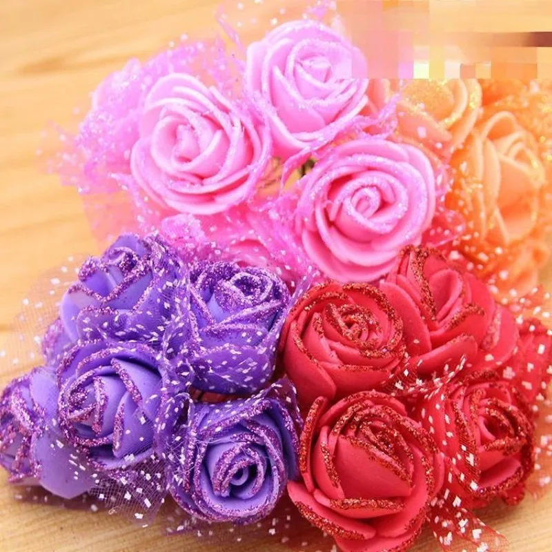 

Artificial Glitter Flower Bouquets, Foam Rose Flower, Scrapbook, DIY Wedding Party, 720 PCs/Lot, 3.5cm