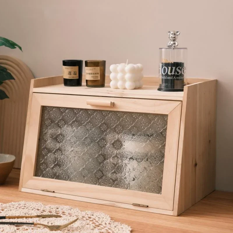 

Sophisticated Solid Wood Tea and Coffee Cup Cabinet Dustproof Elegant Storage for Cosmetics Perfume Kitchen Organization